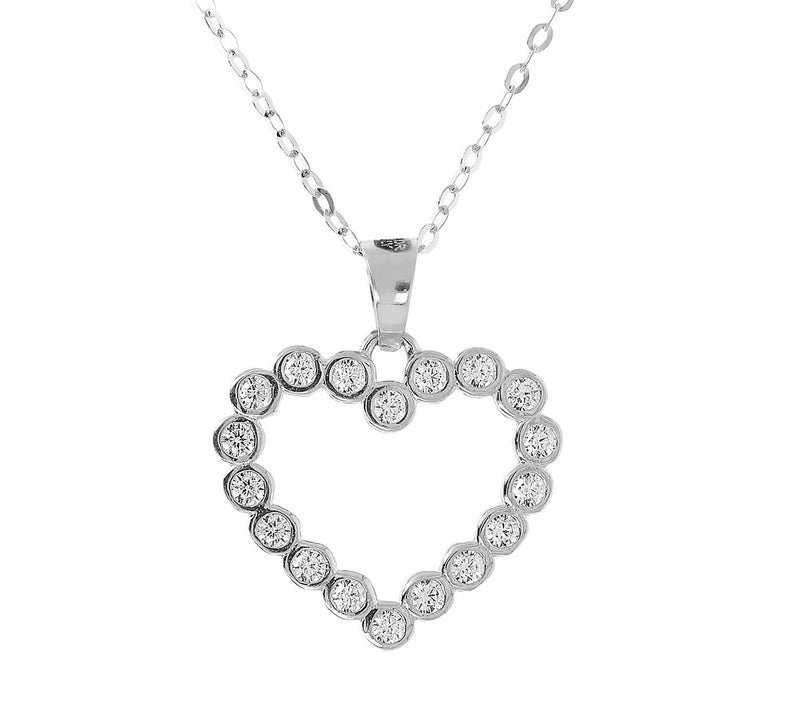 Diamonique 0.25 cttw Heart Pendant with Chain, 14K Gold — View 5