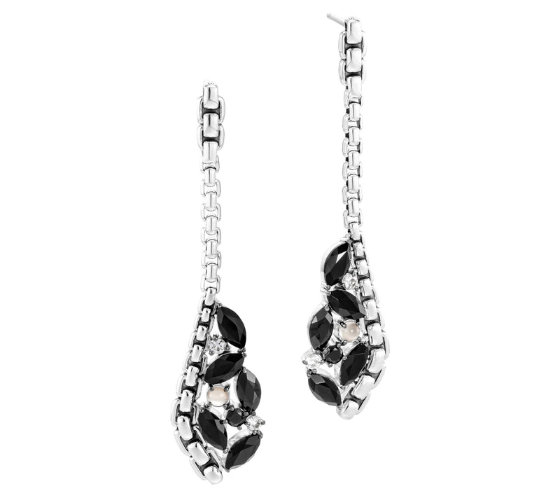 JAI Sterling Silver Multi-Gemstone Box Chain Drop Earrings — View 5