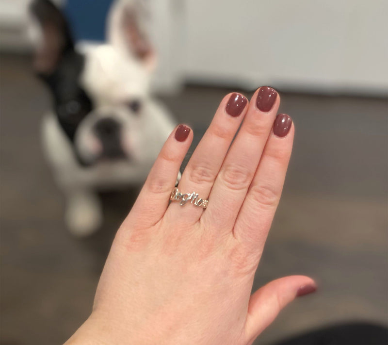 JAI Sterling Silver Dog Mom Script Ring — View 4