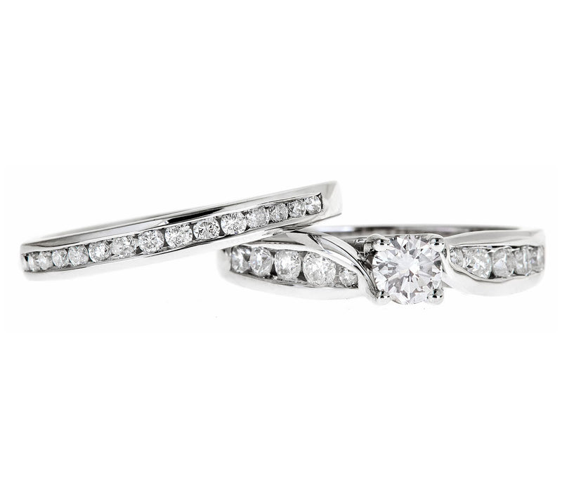 Affinity 1.00 cttw Diamond Bridal Ring Set 14K Gold — View 6