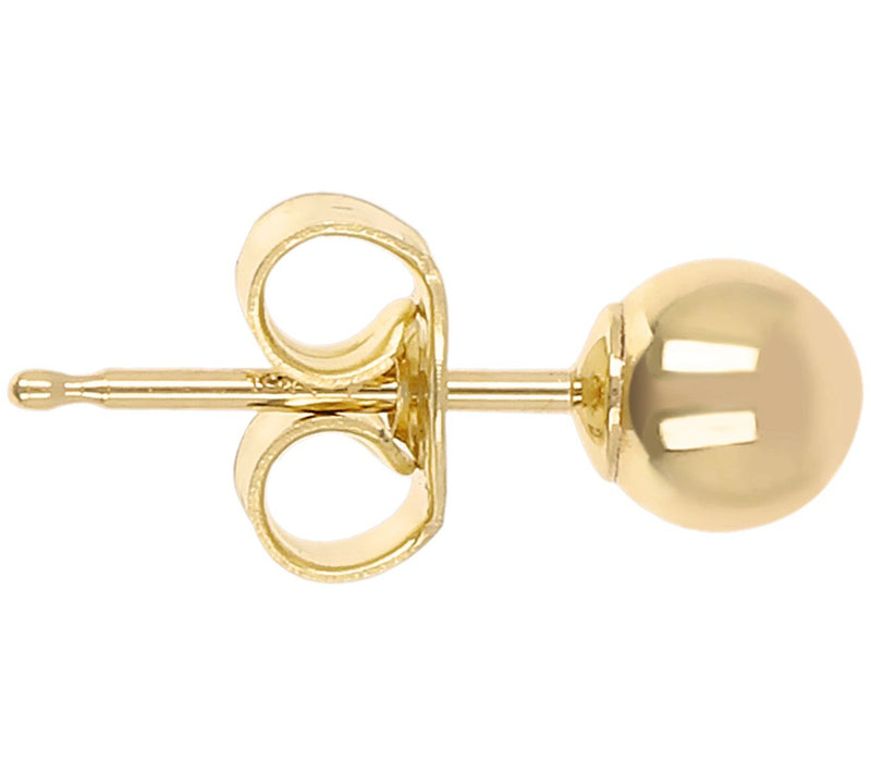 Italian Gold 4MM Ball Stud Earrings, 10K — View 6