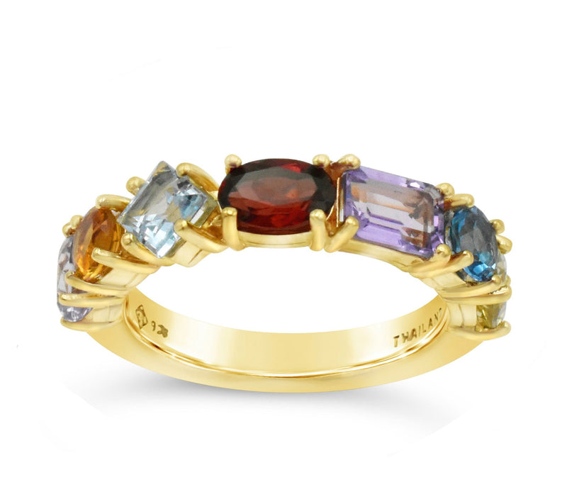 Elyse Ryan 14K Gold Clad 2.85 cttw Gemstone Band Ring — View 2