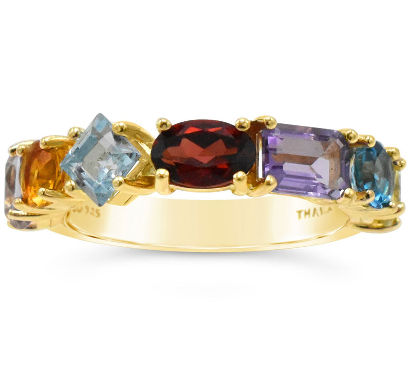 Elyse Ryan 14K Gold Clad 2.85 cttw Gemstone Band Ring — Main view