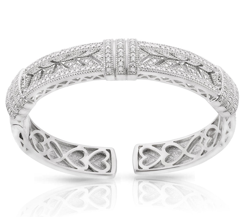 Affinity 0.25 cttw Diamond Hindged Cuff, Sterling Silver — View 2