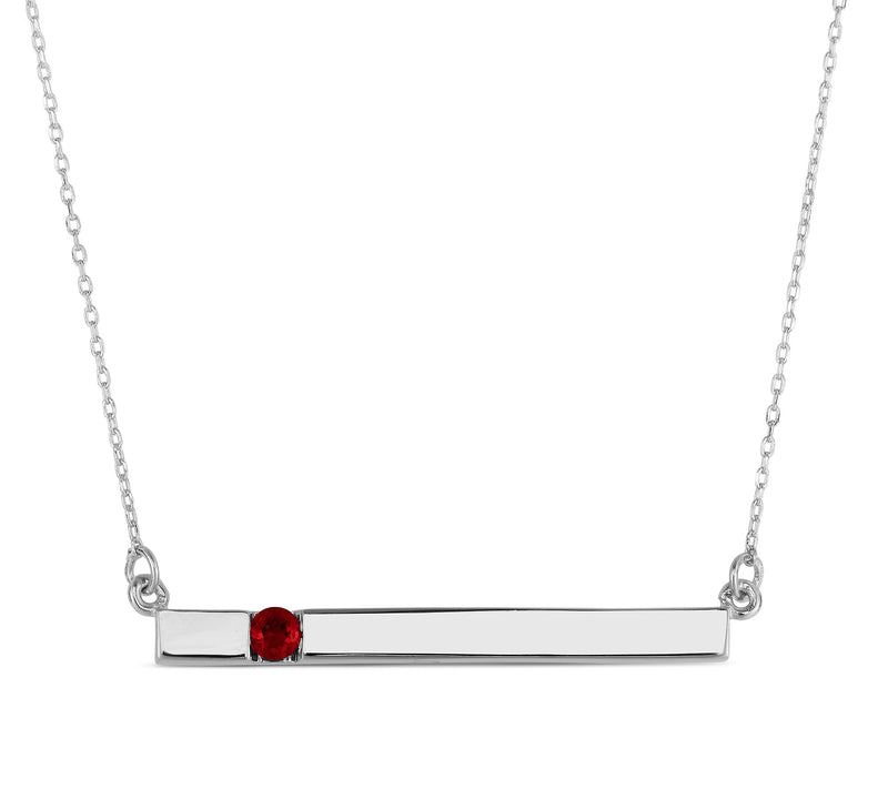 Sterling Silver 0.30 cttw Gemstone Bar Necklace — View 5