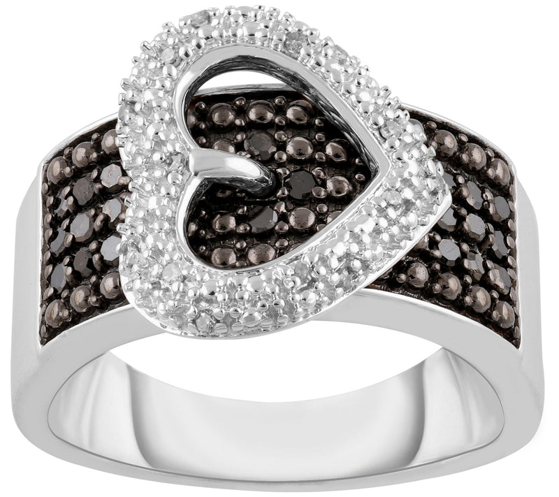 Affinity 0.25 cttw Heart-Shaped Diamond Ring, Sterling Silve — Main view