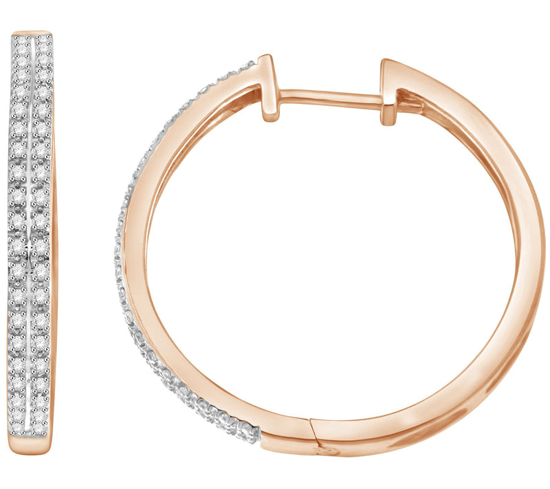 Affinity 0.25 cttw Diamond Hoop Earrings, Sterling Silver — Main view