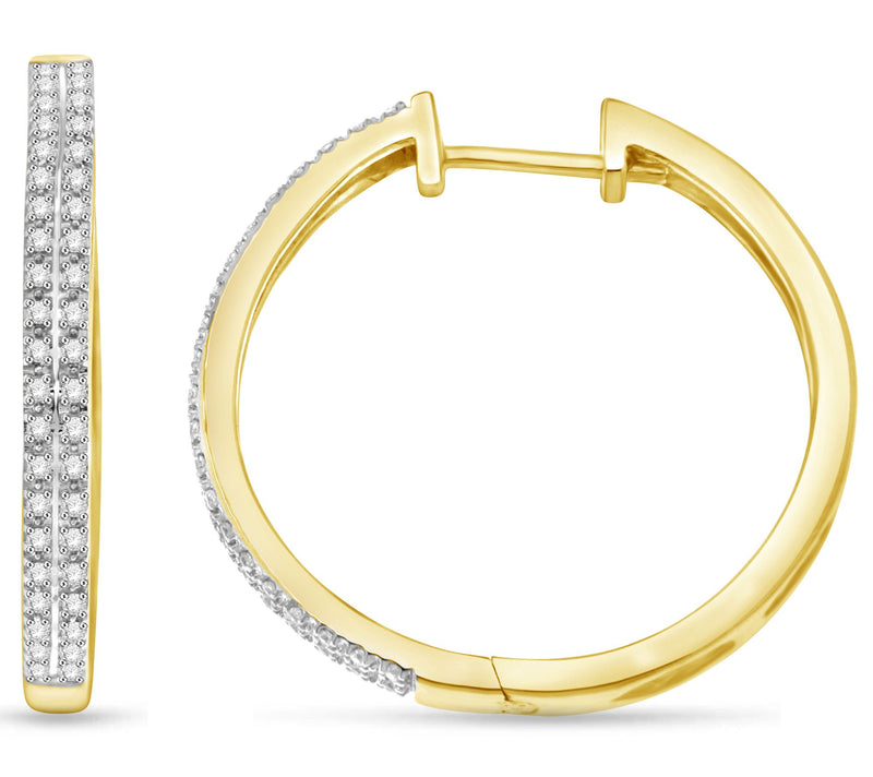 Affinity 0.25 cttw Diamond Hoop Earrings, Sterling Silver — View 7