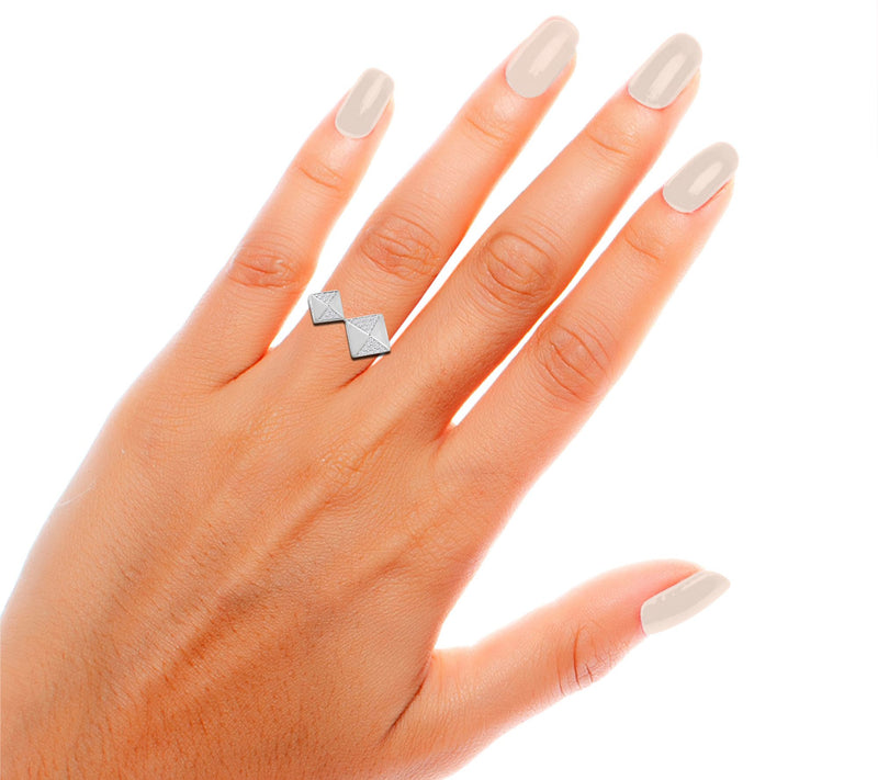 Affinity 0.35 cttw Diamond Geometric Ring, Sterling Silver — View 3