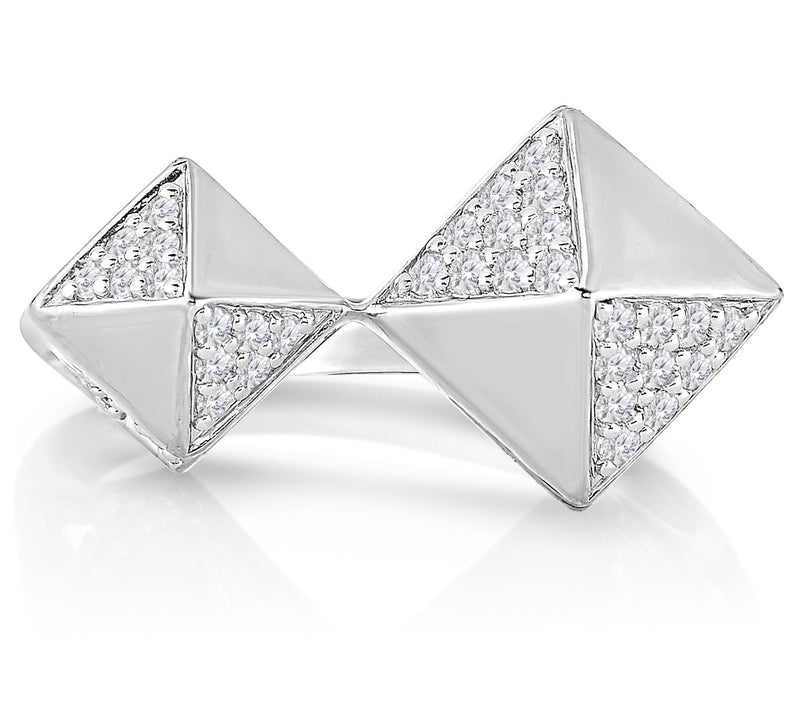 Affinity 0.35 cttw Diamond Geometric Ring, Sterling Silver — Main view