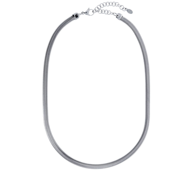 Steel by Design Polished Flat Snake Chain Necklace — Main view
