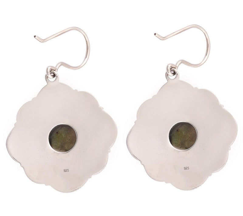 Artisan Crafted Sterling Silver Labradorite Dangle Earrings — View 2