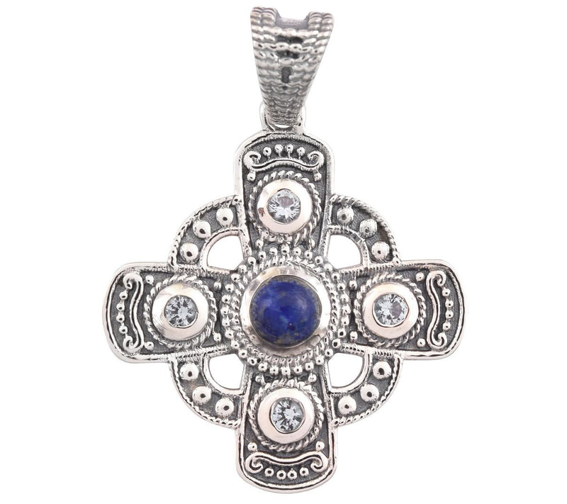 Artisan Crafted Sterling Silver Multi-GemstonePendant — Main view
