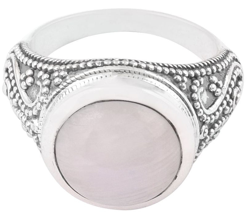 Artisan-Crafted Sterling Silver Rainbow Moonstone Ring — View 2
