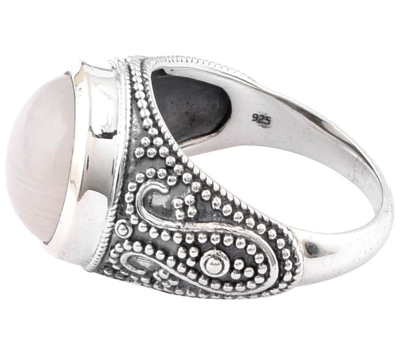 Artisan-Crafted Sterling Silver Rainbow Moonstone Ring — View 4