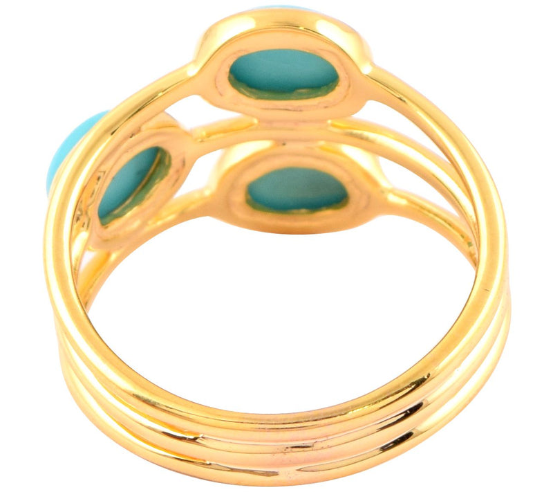 14K Gold-Plated Sterling Silver Turquoise Ring — View 3