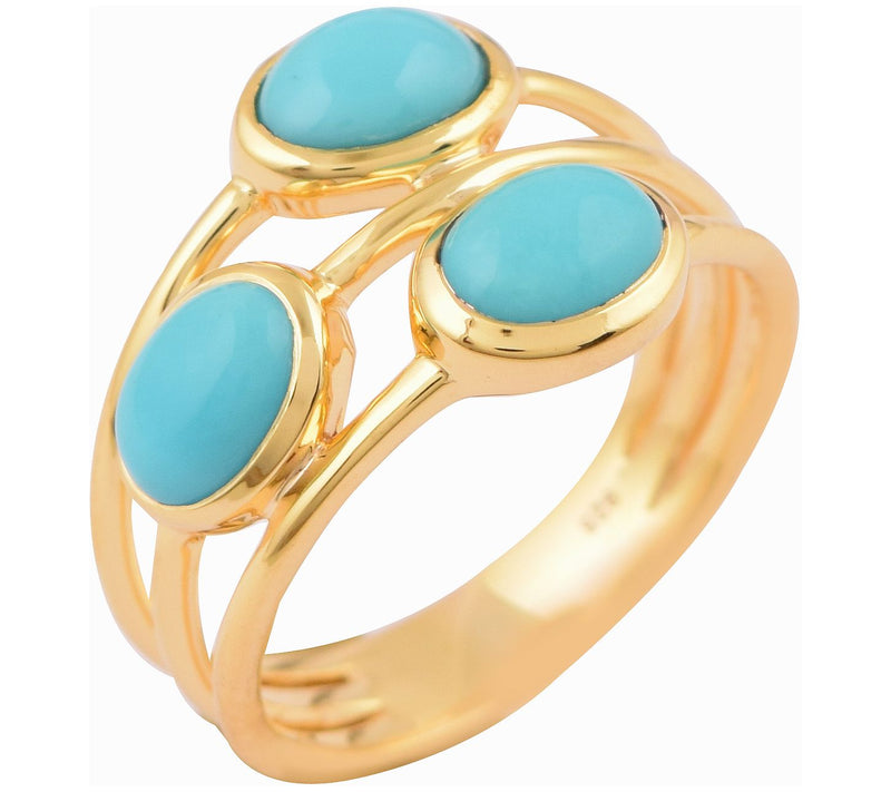 14K Gold-Plated Sterling Silver Turquoise Ring — View 4