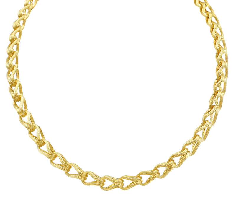 Ariva 14K Gold Clad Sterling Textured Link Toggle Necklace — Main view
