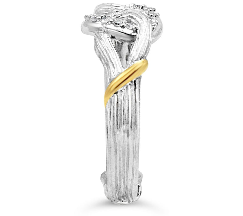 Ariva Sterling Silver & 18K Gold Pave Diamond-Accent Ring — View 2