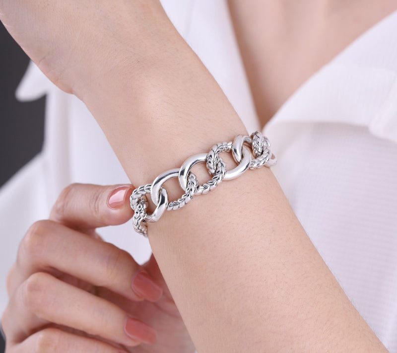 Tiffany Kay Studio Sterling Silver HerringboneLink Bracelet — View 6