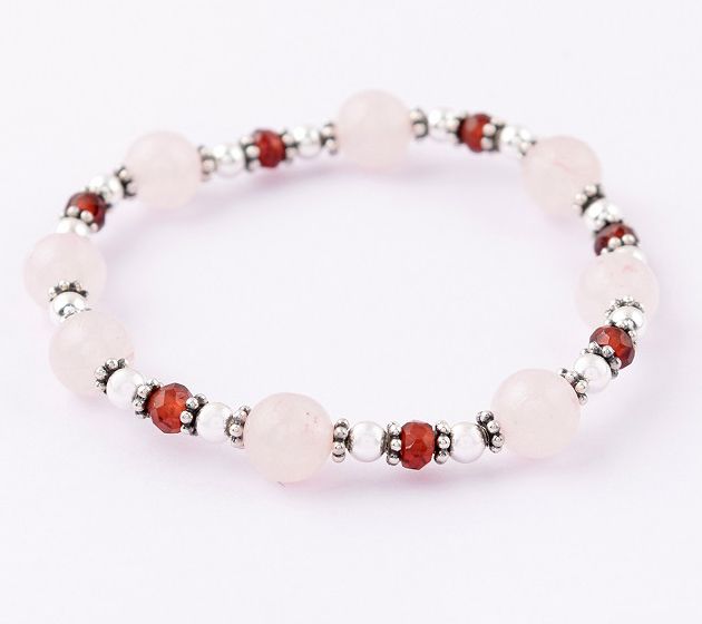 Artisan Crafted Sterling Silver Gemstone Bead Bracelet — View 2