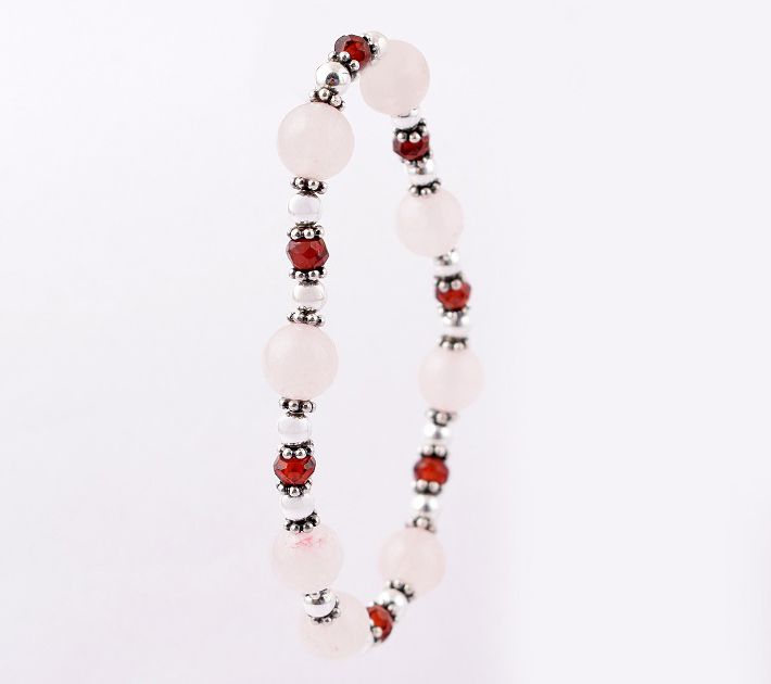 Artisan Crafted Sterling Silver Gemstone Bead Bracelet — View 3