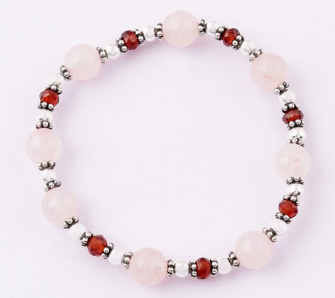 Artisan Crafted Sterling Silver Gemstone Bead Bracelet — Main view