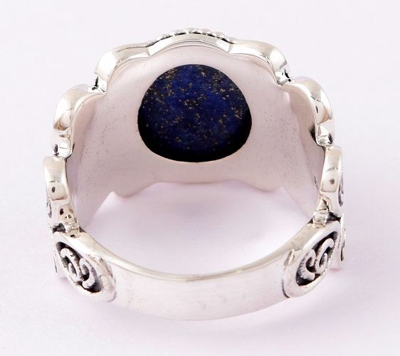 Artisan Crafted Sterling Silver Lapis Lazuli Ring — View 2