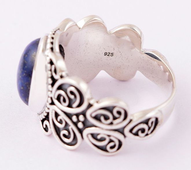 Artisan Crafted Sterling Silver Lapis Lazuli Ring — View 6