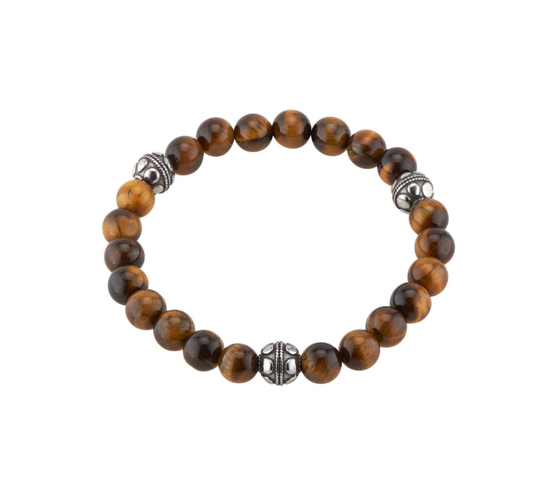 James Michael Stainless & Tiger Eye Bead Bracelet — Main view
