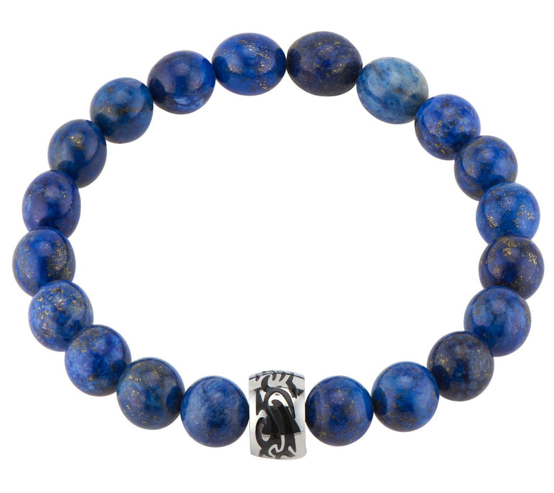 James Michael Stainless & Lapis Bead Bracelet — Main view
