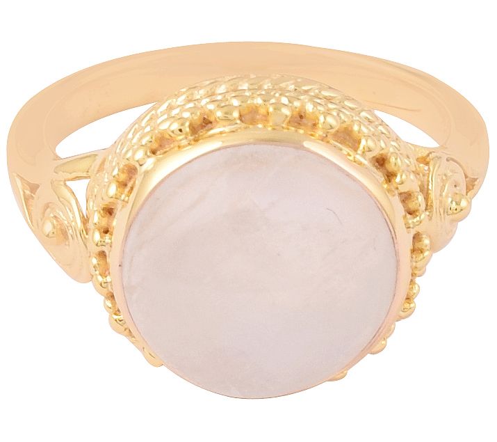 14K Gold-Plated Sterling Rainbow Moonstone Ring — View 2