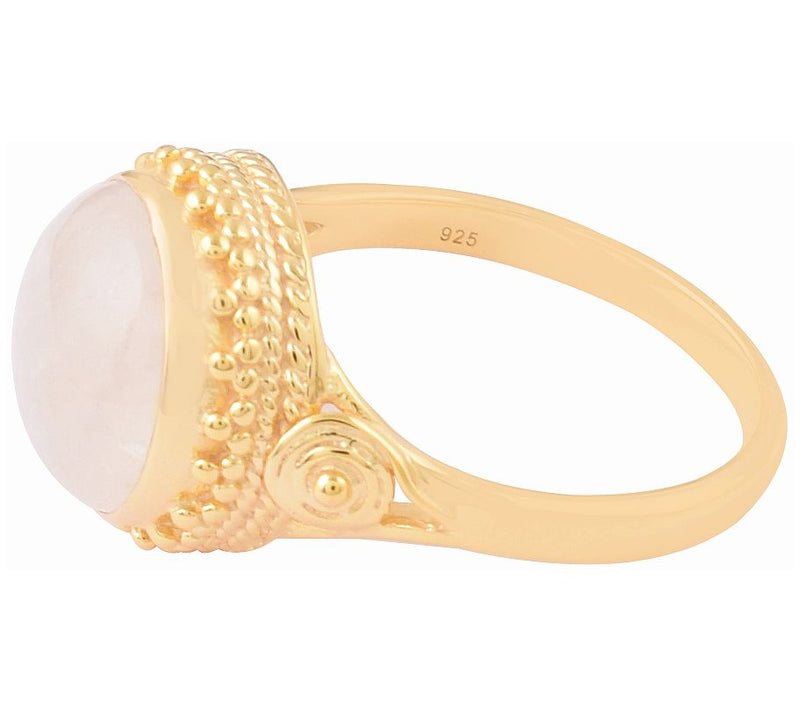 14K Gold-Plated Sterling Rainbow Moonstone Ring — View 4