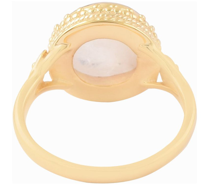 14K Gold-Plated Sterling Rainbow Moonstone Ring — View 5
