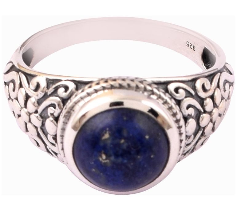 Artisan Crafted Sterling Silver Lapis Lazuli Ring — View 2
