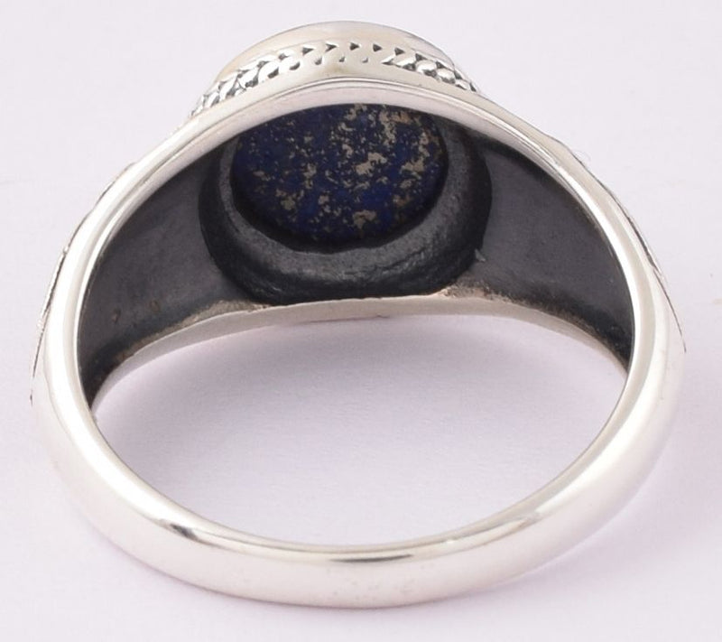 Artisan Crafted Sterling Silver Lapis Lazuli Ring — View 3