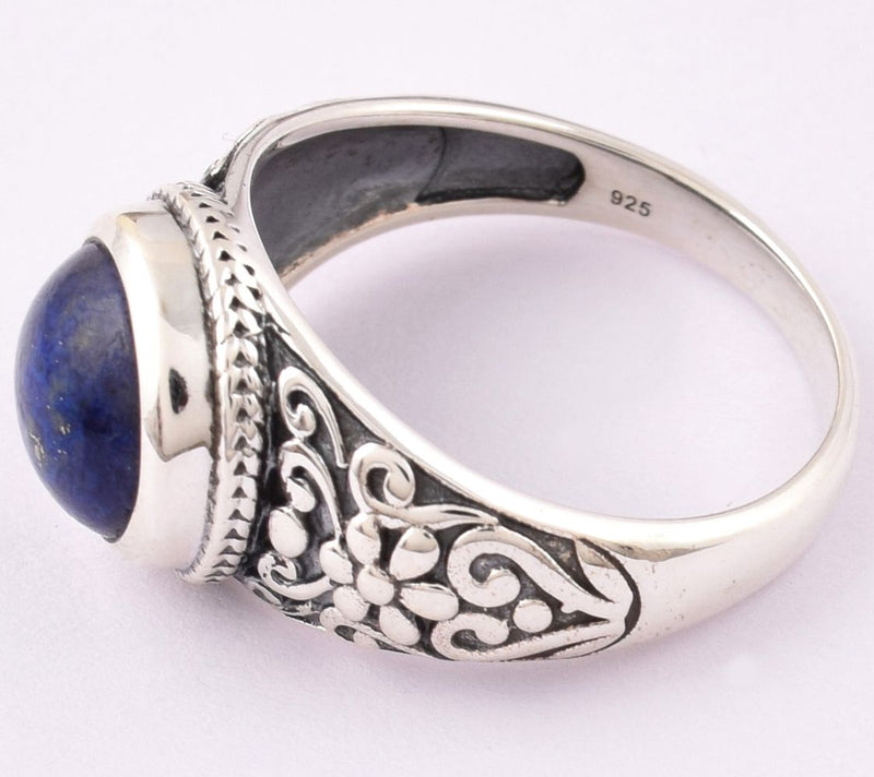 Artisan Crafted Sterling Silver Lapis Lazuli Ring — View 4
