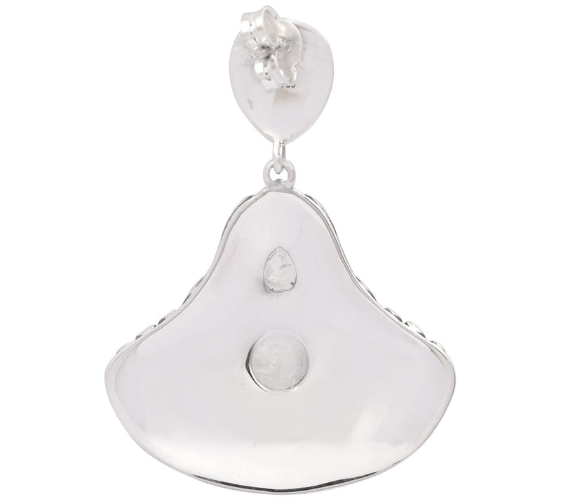 Artisan Crafted Sterling Silver Rainbow Moonstone Earrings — View 3