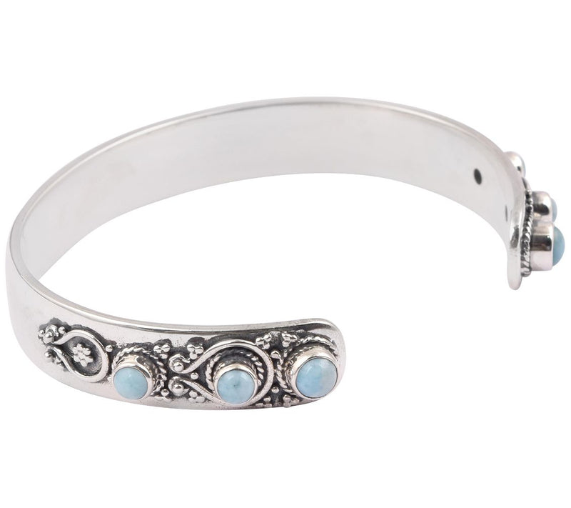 Artisan Crafted Sterling Silver Larimar Cuff — Main view