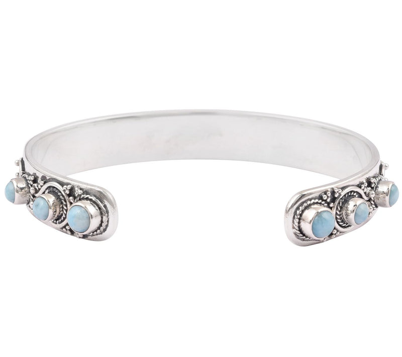 Artisan Crafted Sterling Silver Larimar Cuff — View 4