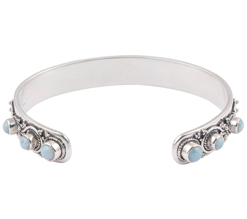 Artisan Crafted Sterling Silver Larimar Cuff — View 2