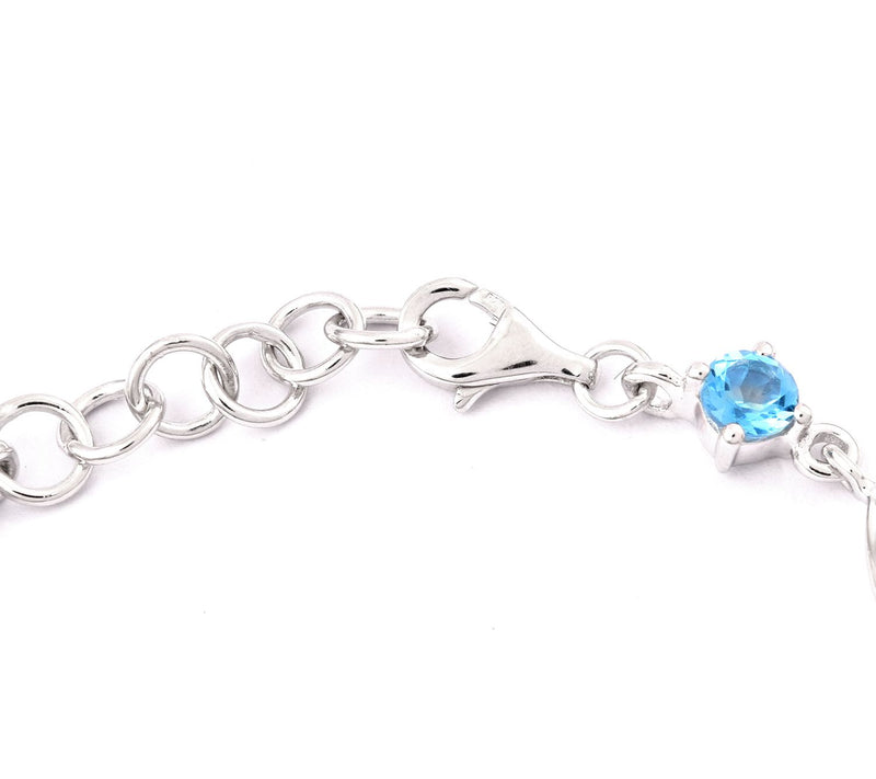 Sterling 22.85 cttw Moonstone & Swiss Blue Topaz Bracelet — View 3