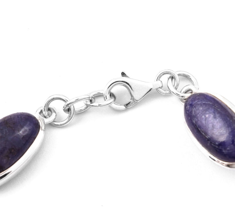 Sterling Silver Sapphire Corundum Bracelet — View 2
