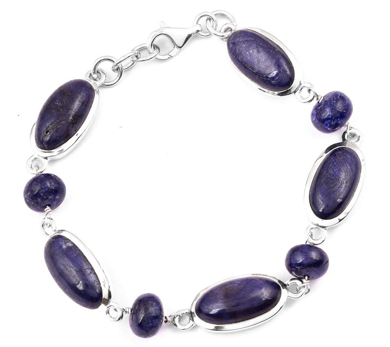 Sterling Silver Sapphire Corundum Bracelet — Main view