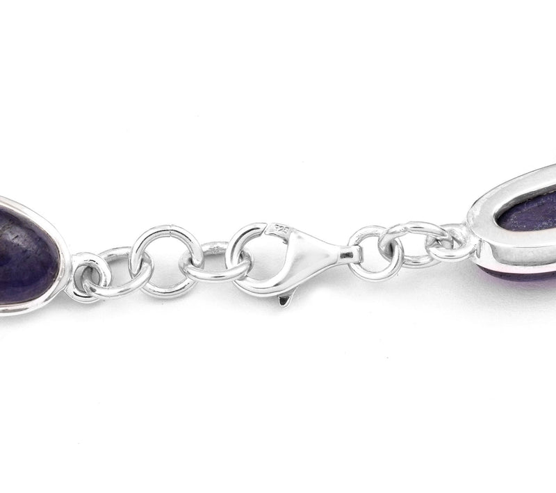 Sterling Silver Sapphire Corundum Bracelet — View 4