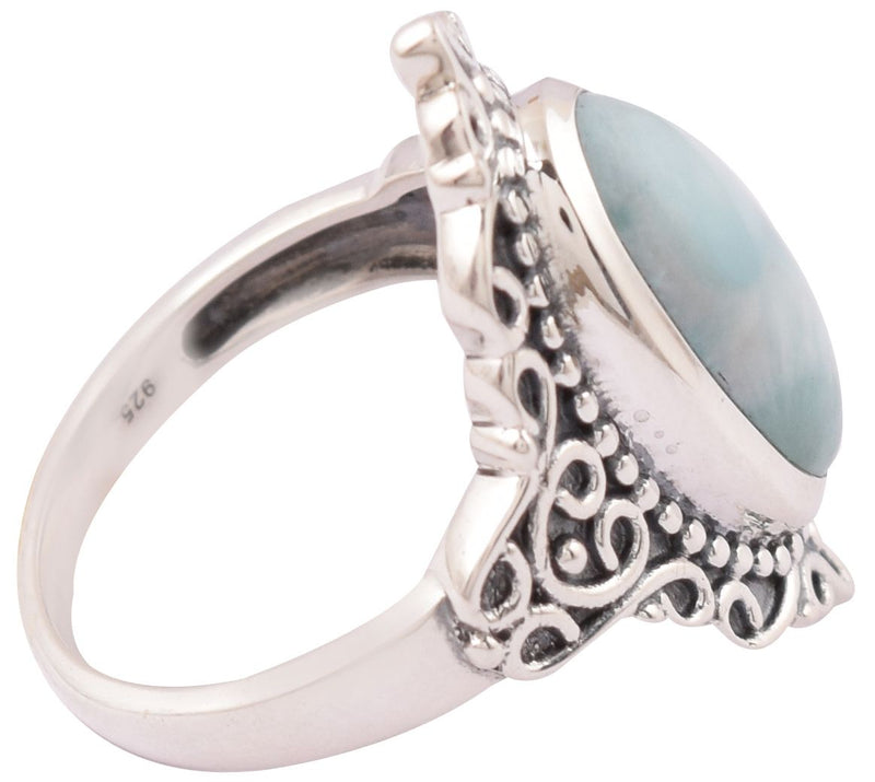 Artisan Crafted Sterling Silver Larimar Ring — View 3