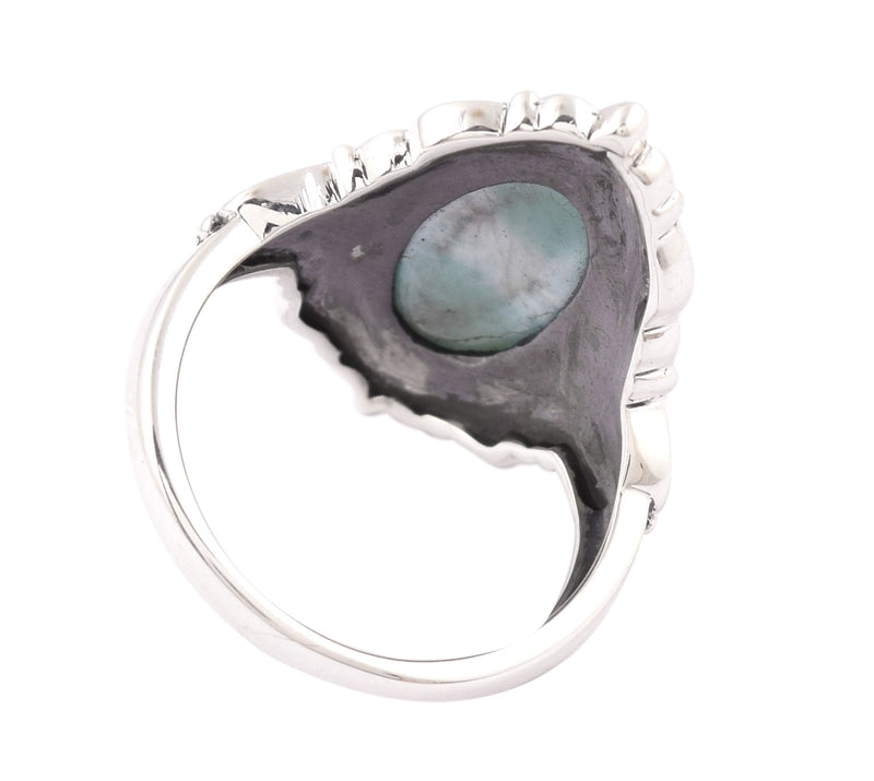 Artisan Crafted Sterling Silver Larimar Ring — View 4