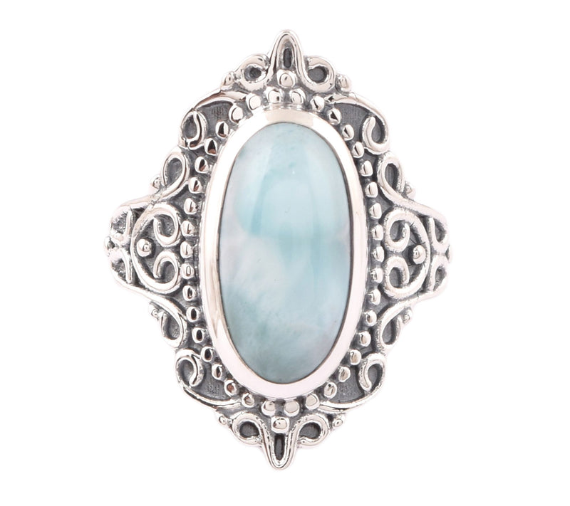 Artisan Crafted Sterling Silver Larimar Ring — View 2