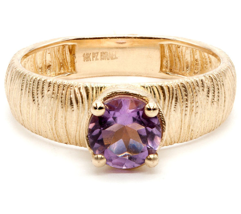 Adi Paz 14K Gold 0.70 cttw Amethyst Gemstone Solitaire Ring — View 2