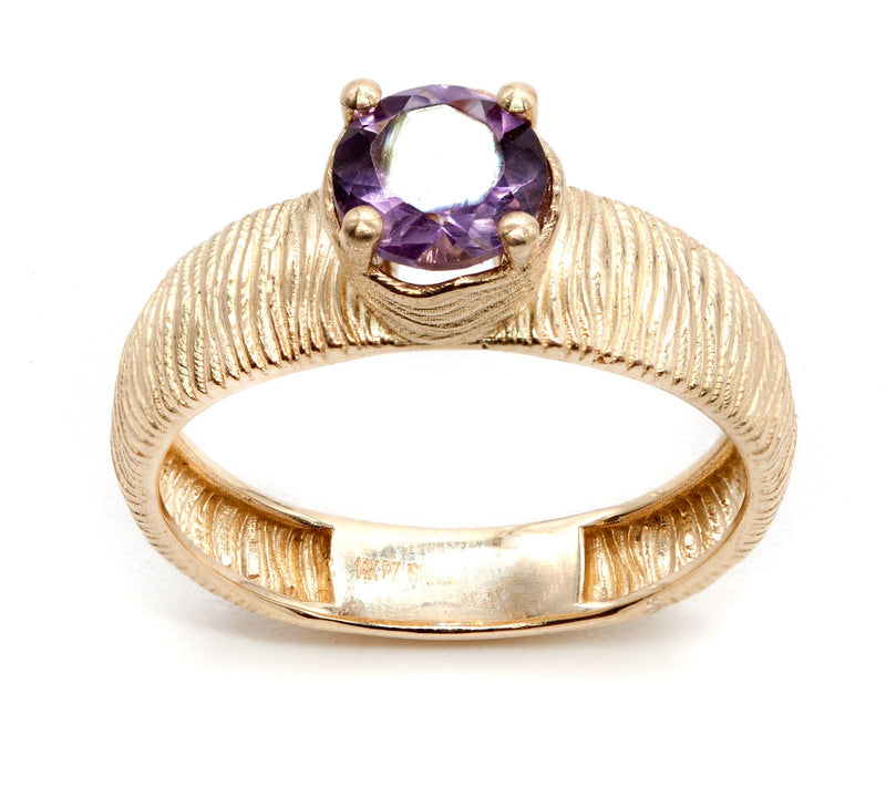Adi Paz 14K Gold 0.70 cttw Amethyst Gemstone Solitaire Ring — Main view